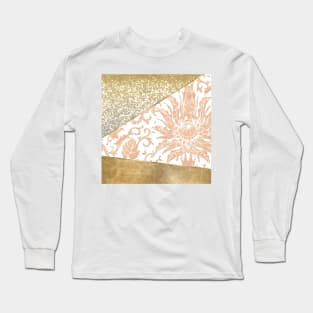 Floral rose gold glitter Long Sleeve T-Shirt